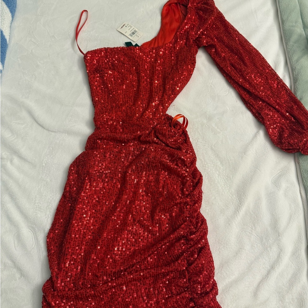 Elegant Red Sequin Dress